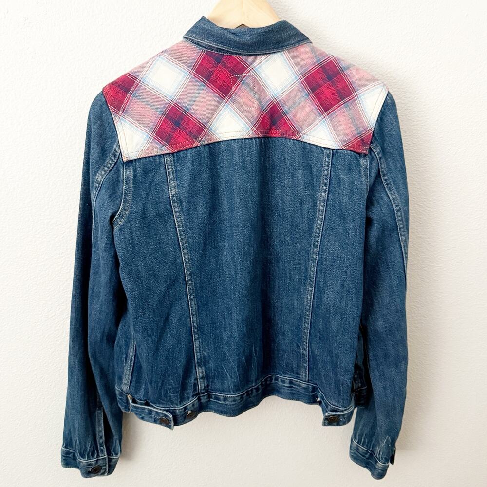 GAP x PENDLETON | Denim Jacket Cotton Coat Plaid Button Cowgirl Western | Medium - Picture 7 of 8
